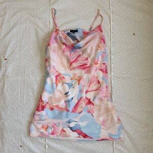 1.STATE Pastel Floral Cowl Neck Dress